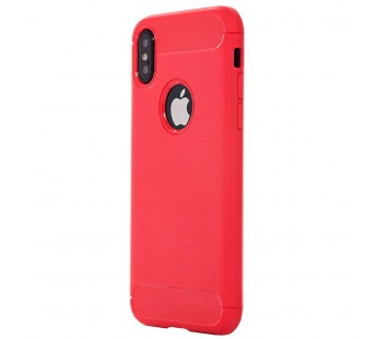 Чехол-накладка The ultimate experience Carbon для Apple iPhone X/XS (red)#194734