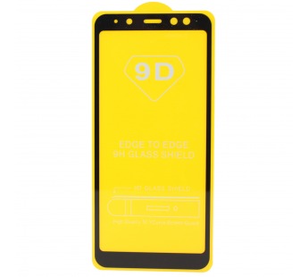 Защитное стекло 9D Samsung A8 2018 (черный) тех.упаковка#197939