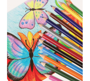 Карандаши цветные ПИФАГОР, 12 цветов, классические, заточенные, 180296#201328