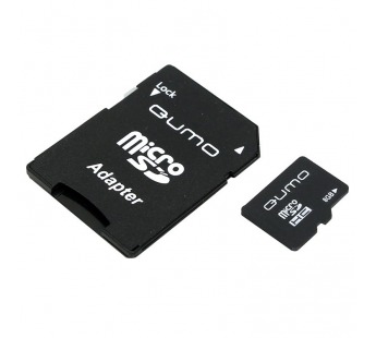 Карта памяти MicroSD 8 Gb Qumo +SD адаптер (class  4)#134577