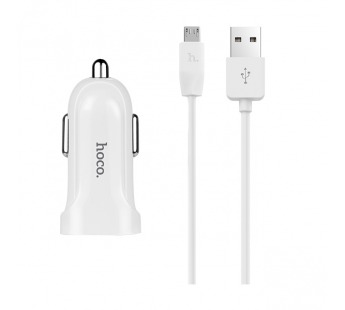 Адаптер Автомобильный Hoco Z2 USB/5V/1.5A + кабель micro USB (white)#1588285