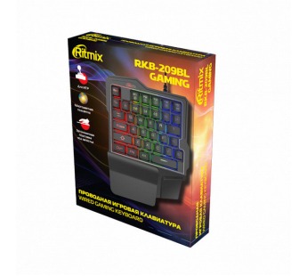 Клавиатура RITMIX RKB-209 BL Gaming, черная, USB, проводная#216139