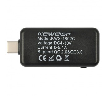Тестер USB-зарядки (Type-C) (черный)#1447025