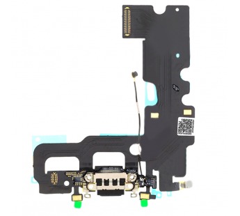 Шлейф для iPhone 7 + разъем зарядки  + микрофон (черный)#245526