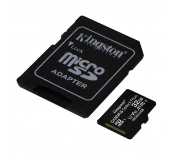 Карта памяти MicroSD 32GB Kingston Class 10 Canvas Select Plus A1 (100 Mb/s) + SD адаптер#224272