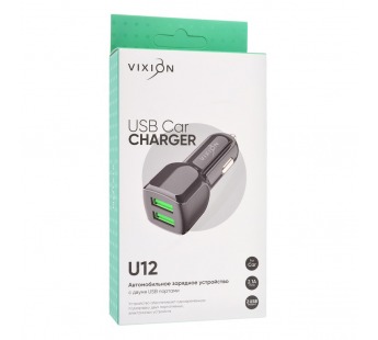 АЗУ VIXION U12 (2-USB/2.1A) (черный)#1588150
