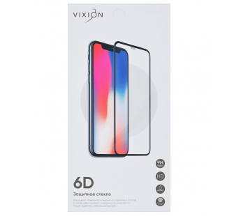 Защитное стекло 6D для iPhone 6/6S (черный) (VIXION)#436317