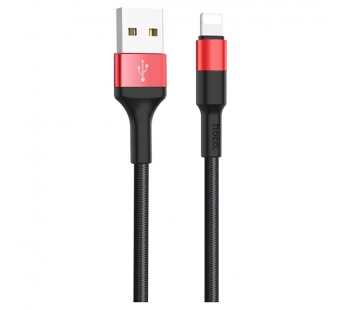 Кабель USB HOCO (X26) Xpress для iPhone Lightning 8 pin (1м) (черно-красный)#420698