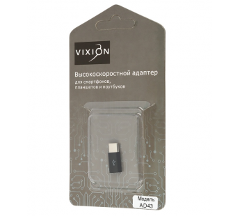 Адаптер VIXION (AD43) micro USB - Type-C (черный)#1469518