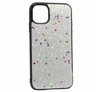 Чехол Case Rainbow на iPhone 11Pro (блестки и стразы-серебро) 3#228084