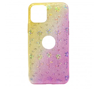 Чехол Case Rainbow на iPhone 11Pro (блестки и стразы) Ombre flowers#228074