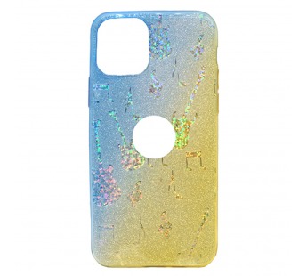 Чехол Case Rainbow на iPhone 11Pro (блестки и стразы) Ombre music#228072