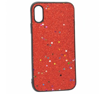 Чехол Case Rainbow на iPhone X/XS (блестки и стразы-красный) 3#2028758