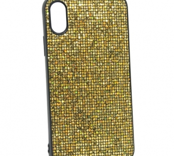 Чехол Case Rainbow на iPhone XR (блестки и стразы-золото) 4#1828812