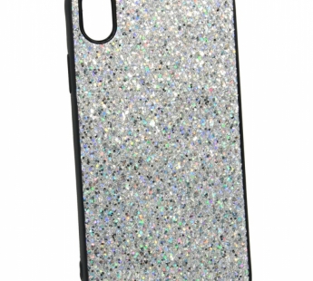 Чехол Case Rainbow на iPhone XR (блестки и стразы-серебро) 5#1828761