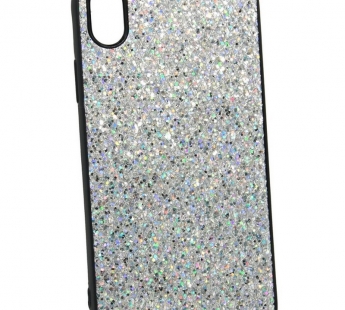 Чехол Case Rainbow на iPhone XR (блестки и стразы-серебро) 5#1828879