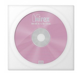 Диск DVD+RW MIREX 4,7 Гб 4x в бумажном конверте с окном (150)#233120