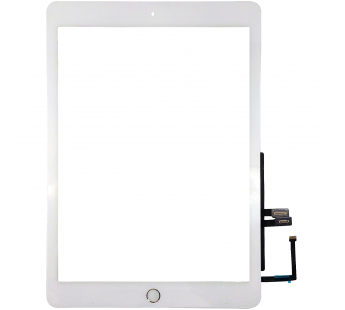 Тачскрин для iPad 6 (2018) + серебряная кнопка HOME с микросхемой (белый)#256034