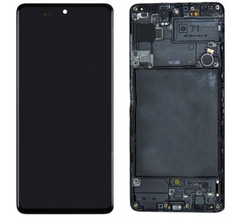 Дисплей для Samsung A715F Galaxy A71 в рамке + тачскрин (черный) ОРИГ100%#1807391