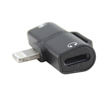 Адаптер Hoco LS20 Apple Dual Lightning Digital Audio Converter (black)#252845