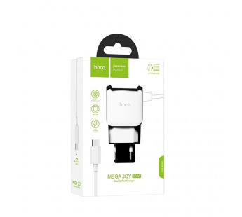 Адаптер сетевой Hoco C59A + кабель MicroUSB (Белый)#2132127