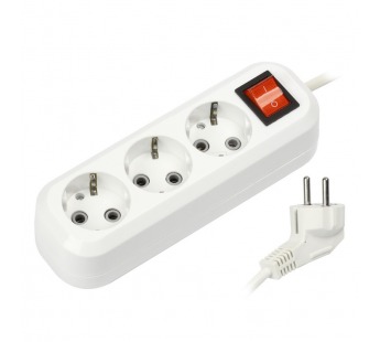 Удлинитель Smartbuy 3 гнезда 5 метров 16А/3,5кВт с выключателем и заземлением ПВС 3х1,0 (SBE-16-3-05#253078