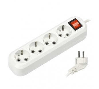 Удлинитель Smartbuy 4 гнезда 2 метра 16А/3,5кВт с выключателем и заземлением ПВС 3х1,0 (SBE-16-4-02-#253079