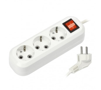 Удлинитель Smartbuy 3 гнезда 2 метра 16А/3,5кВт с выкл. и заземлением ПВС 3х1,0 (SBE-16-3-02-ZS) (1/#253080