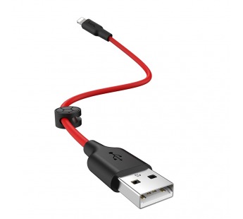 Кабель USB - Apple lightning Hoco X21 PLUS Apple черно-красный 0,25м#1635587