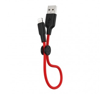 Кабель USB - Apple lightning Hoco X21 PLUS Apple черно-красный 0,25м#254889