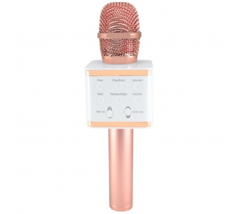 Беспроводной караоке микрофон V7 (розовое золотой)#255086