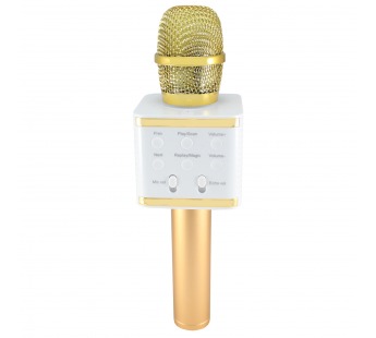 Беспроводной караоке микрофон V7 (золото)#255083