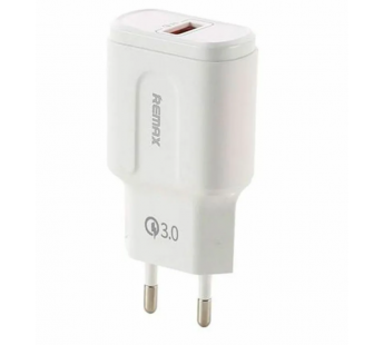 Сетевое зарядное устройство USB Remax RP-U16 (3A, быстрая зарядка QC 3.0) Белый#1339124