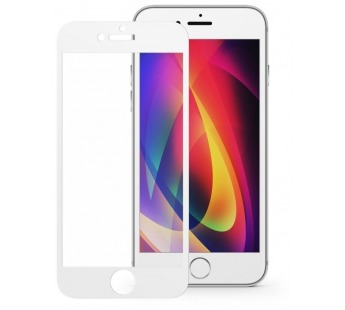Защитное стекло "Премиум" для iPhone 7 Plus/8 Plus Белое (Закалённое+, полное покрытие)#442623
