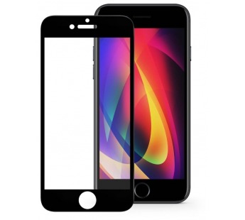 Защитное стекло "Премиум" для iPhone 7 Plus/8 Plus Черное (Закалённое+, полное покрытие)#442624