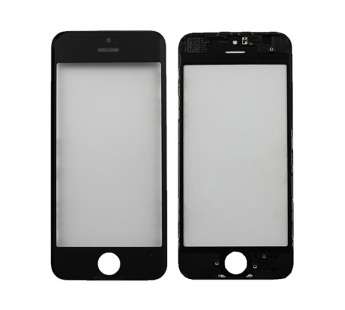 Стекло для переклейки iPhone 5S в рамке + OCA (черный)#349976