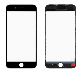 Стекло для переклейки iPhone 7 Plus в рамке + OCA (черный)#366935