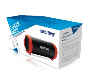 Портативная акустика Smartbuy TUBER MKII, черный/красный, Bluetooth, MP3-плеер, FM-радио (1/18)#2036572