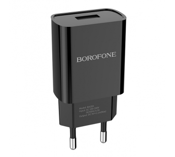 Адаптер Сетевой BOROFONE BA20A 1 USB 2.1 A (черный)#1447040