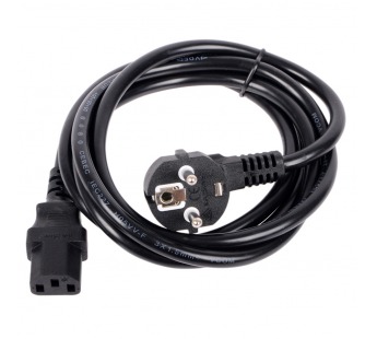 Кабель компьютер-розетка VCOM 220V (EURO) <VDE> 3G*1mm 2, 10А, 1.8 м. (1/45)#295940