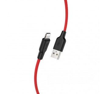Кабель USB - Apple lightning Hoco X21 PLUS Apple черно-красный 1м#1635526