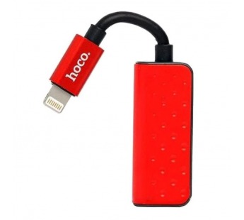 Разветвитель Hoco LS12 Apple, (наушники lightning+зарядка) красный#1409984