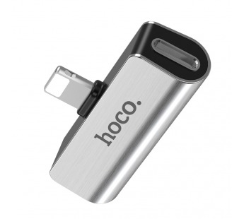 Разветвитель Hoco LS25 Apple, (наушники 3,5мм+зарядка) серебристый#1410000