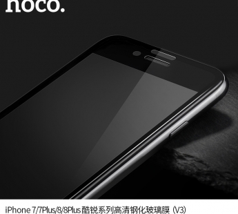 Защитное стекло Hoco V3 Iphone7 plus/8 plus, 0,23мм, цвет черный#1967148