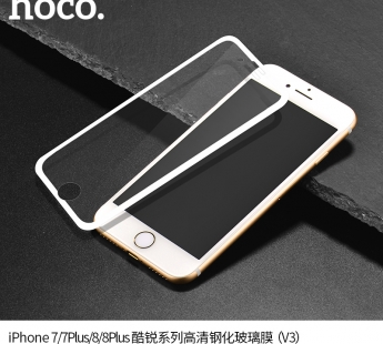 Защитное стекло Hoco V3 Iphone7 plus/8 plus, 0,23мм, цвет черный#1967146