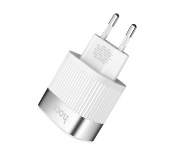 Адаптер сетевой Hoco C58A, быстрая зарядка (QC3.0+PD), USB+Type-C, цвет белый#1547283