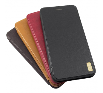 Чехол-книжка X.O ZL series для Iphone XR, кожанный, коричневый#2061025