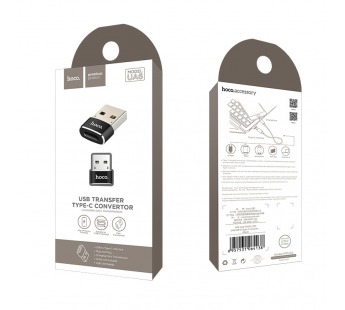 Адаптер Hoco UA6, USB-Type-C черный#1895374