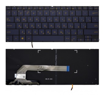 Клавиатура Asus ZenBook Flip S UX370UA синяя с подсветкой#1847878