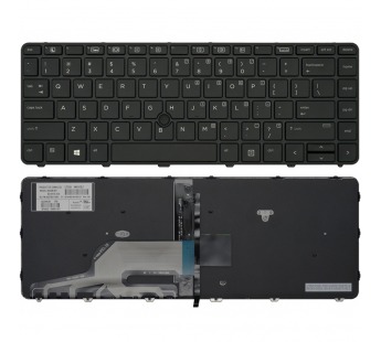 Клавиатура HP ProBook 640 G3 черная с подсветкой (без поинт стика)#1879464